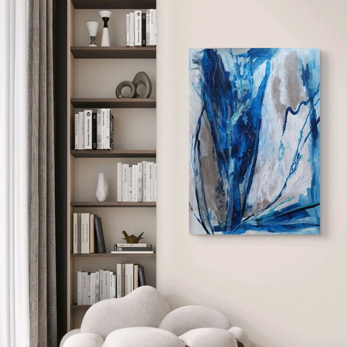 You Are Free Abstract Large Painting New, Acrylic on Paper