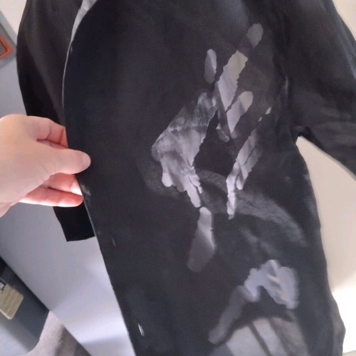 Bershka Shirt Black With Sheer Details Like New, Size L