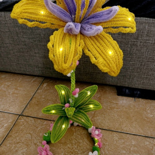 Handmade Tangled Flower Lamp with Battery Fairy Lights