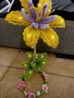 Handmade Tangled Flower Lamp with Battery Fairy Lights