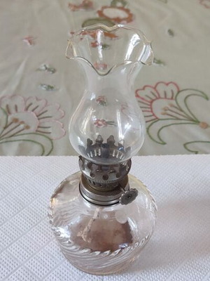 Vintage glass table oil lamp