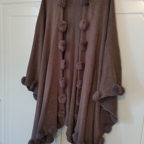 Cape brown like new knee-length Celestino