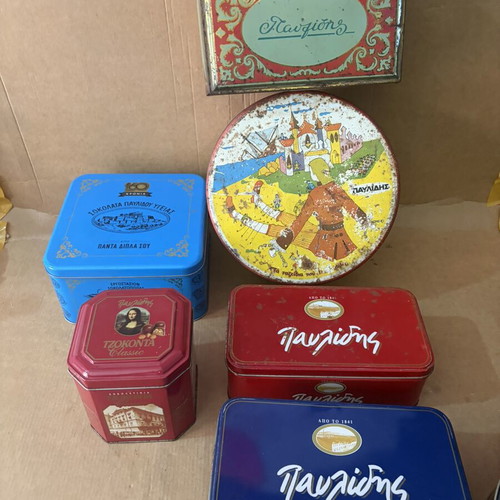 Tin boxes used, set of 10 pieces