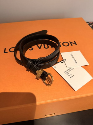 Nadia Rapti Rocky black leather belt new, size L