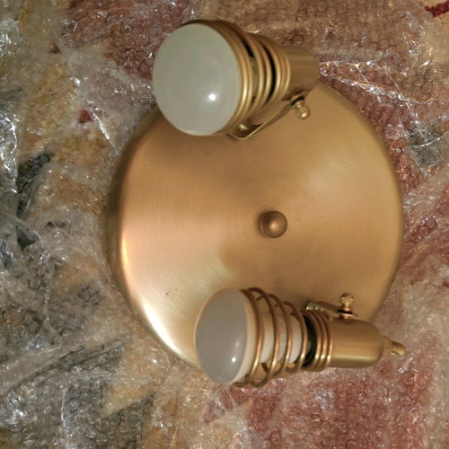 Modern double light ceiling and wall lamp in matte gold