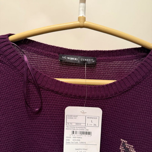 Knitted burgundy blouse dress with flowers new