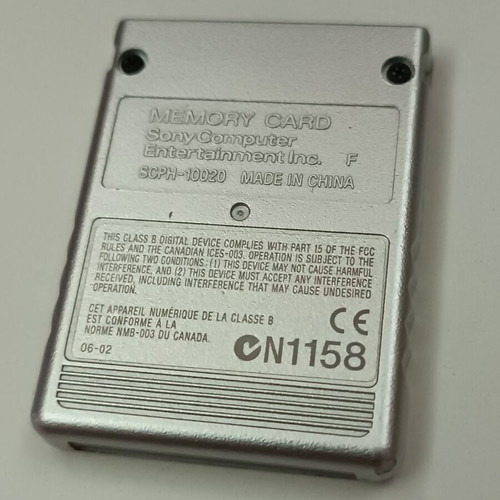 PlayStation 2 (PS2) memory card silver like new