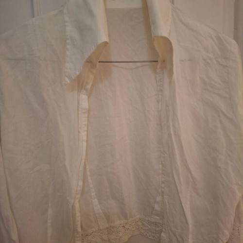 Naracamicie cropped shirt small, new, white, cotton with lace