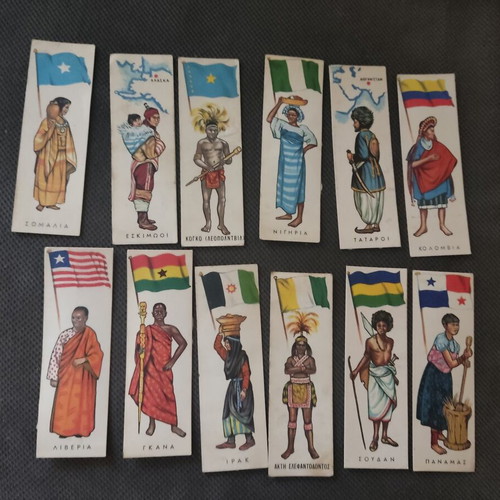 Melo collectible stickers used, pack of 12, traditional costumes