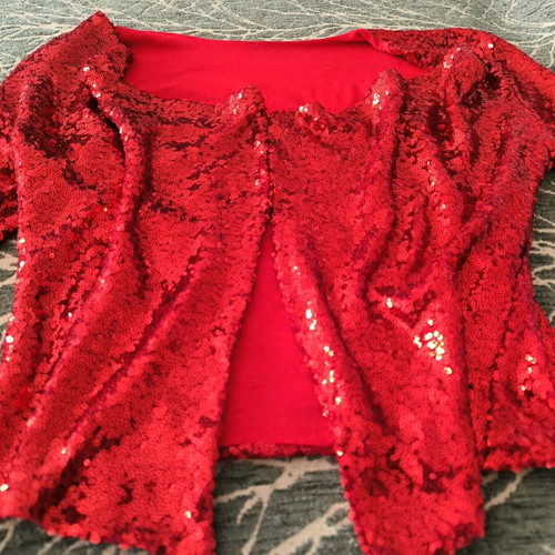 Red bolero new with sequins one size