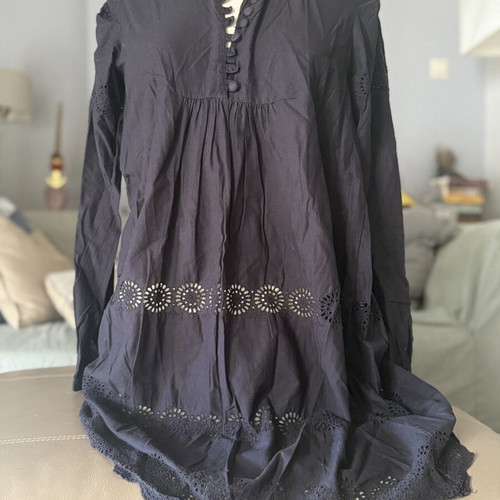 S’nob black cotton dress like new with cutout design, size S