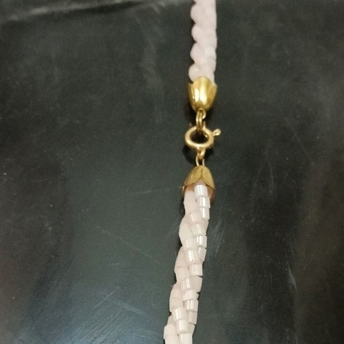Summer Necklace with Stone Woven Beads like new