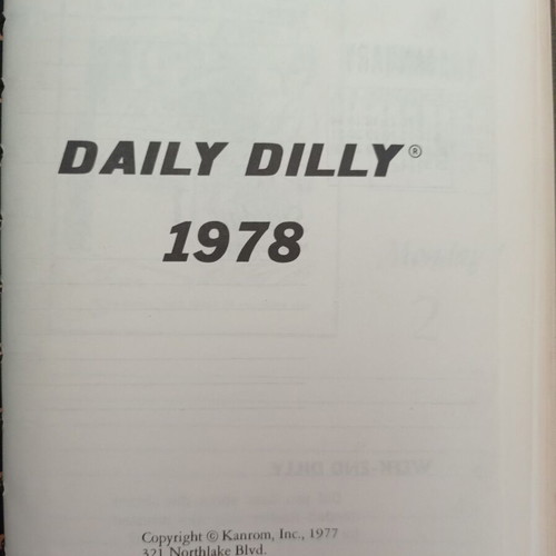 Daily-Dilly 1978 American cartoon calendar like new