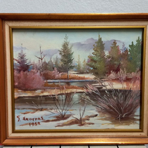 Framed painting hand-painted used