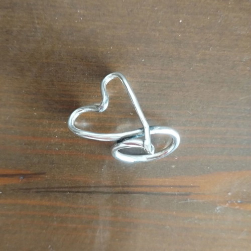 Silver 925 heart-shaped ring, handmade