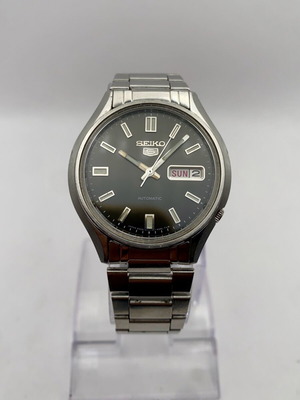 Seiko 5 Automatic 6309-8220 37mm μεταχειρισμένο, μαύρο καντράν