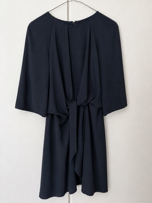 Regalinas black dress like new, chest opening, tie front, spring summer