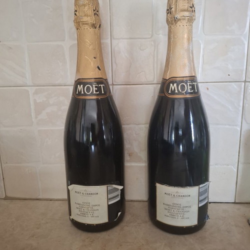 Moët & Chandon Brut Impérial Champagne set of 2 used decorative bottles