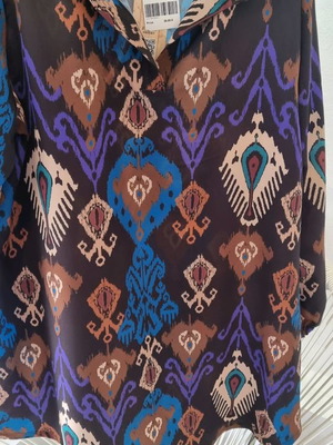 Wide satin blouse dress new, multicolor, Benissimo