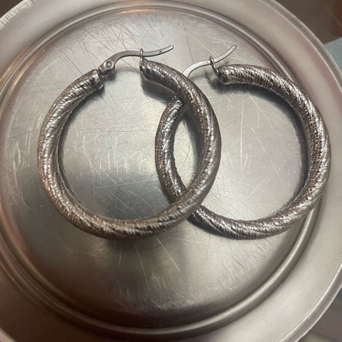 Silver hoop earrings new stainless steel