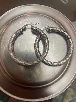 Silver hoop earrings new stainless steel
