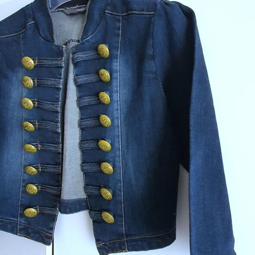 Denim jacket new, blue, size S with 16 metal buttons