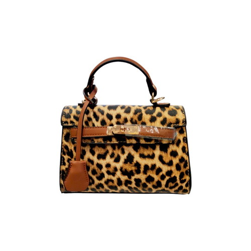 Animal print handbag new, black and brown