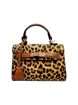 Animal print handbag new, black and brown