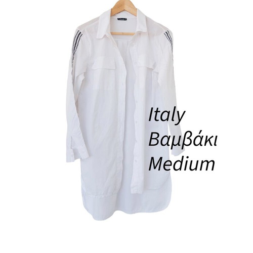 Suerte Italy White Cotton Shirt Dress like new, size M