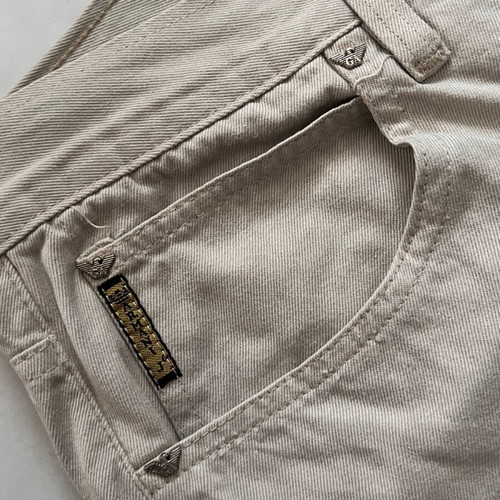 Vintage Armani Jeans beige cotton pants used, size XL