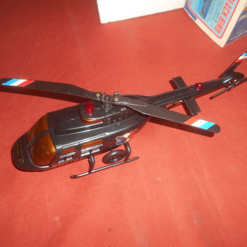Mister P Black Bird battery-operated police helicopter 1970, like new