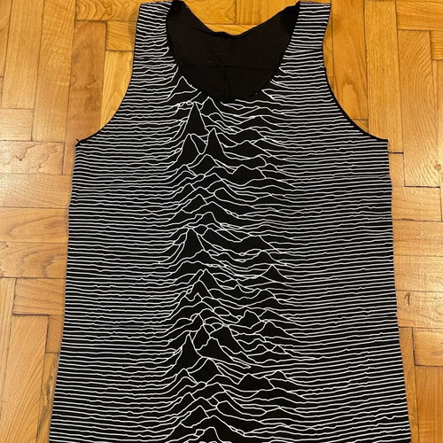 Men's black sleeveless shirt with pattern used, onesize, cotton