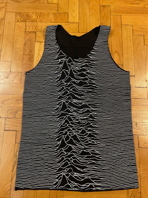Men's black sleeveless shirt with pattern used, onesize, cotton