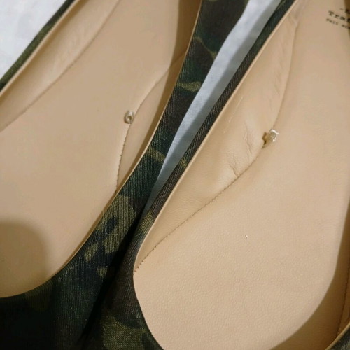 Zara ballerinas with gold studs, size 37, camouflage