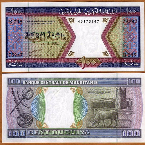 Mauritania 100 Ougouiya banknote 2002 new