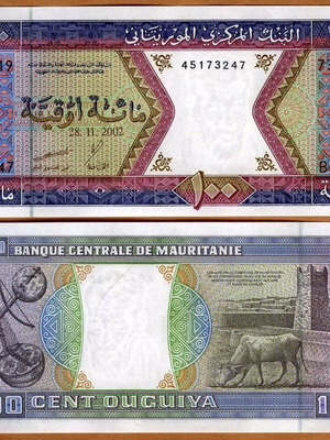 Mauritania 100 Ougouiya banknote 2002 new