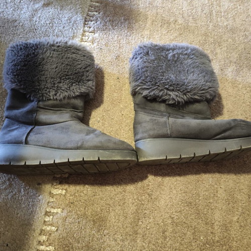 Winter boots used, size 36, gray, warm snow boots
