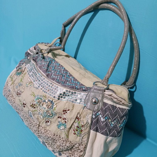 Fabric bag with sequins used