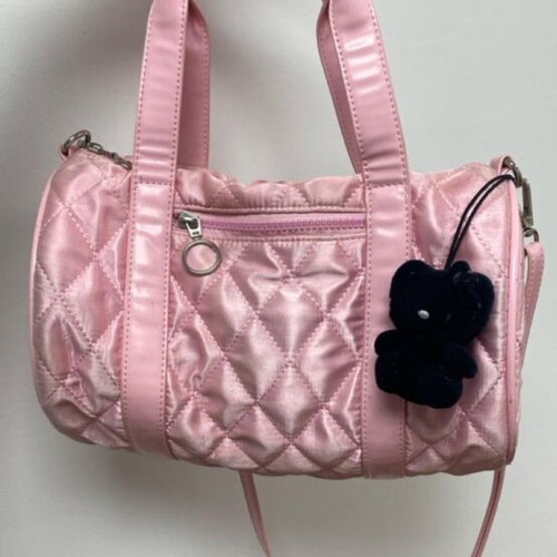 Pink satin handbag