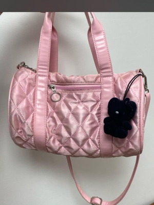 Pink satin handbag
