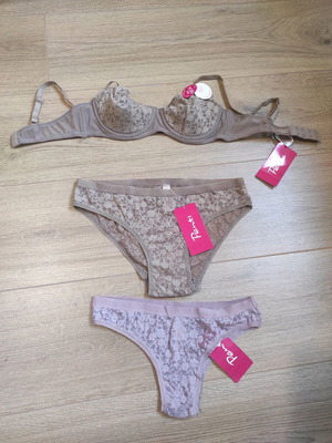 Penti lingerie set new with gift pink slip, lace