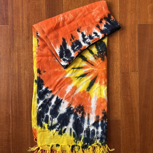 Tie dye pareo like new, multicolor with orange, yellow and blue