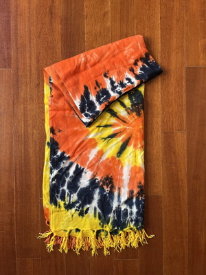 Tie dye pareo like new, multicolor with orange, yellow and blue