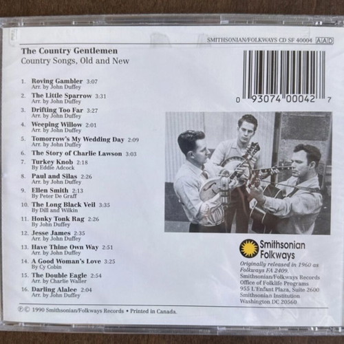The Country Gentlemen Country Songs, Old and New CD, traditional