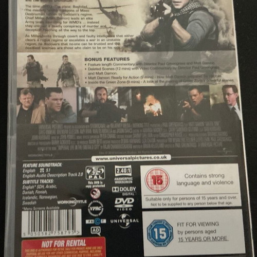 Green Zone DVD like new, action movie