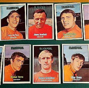 ΣΥΛΛΕΚΤΙΚΑ ΧΑΡΤΑΚΙΑ BLACKPOOL A&BC ORANGE BACK 1970 FOOTBALL TRADE CARDS