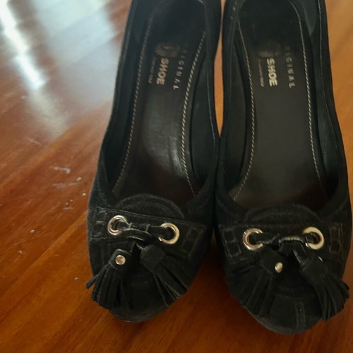 Car Shoe women's black suede shoes used, size 36.5