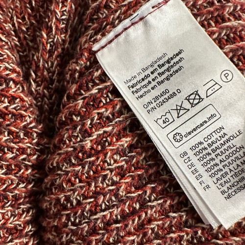 H&M men's sweater burgundy XL like new, 100% cotton