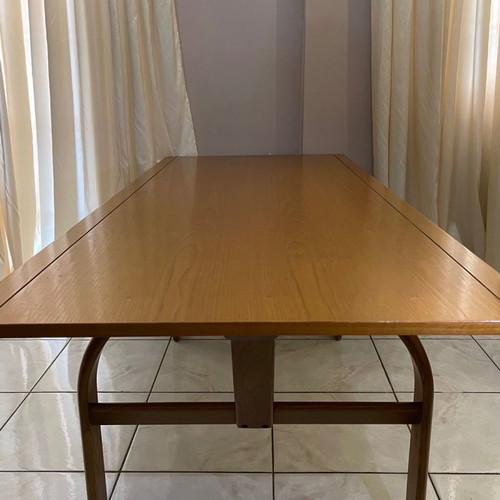 Silvestridis table used, wooden surface, minimal design