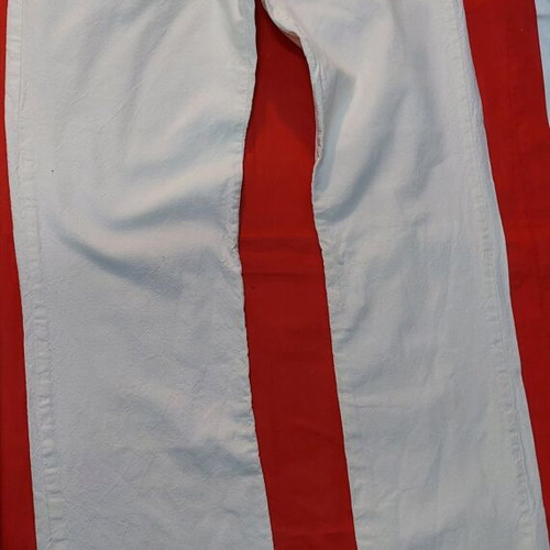 Men's 100% Cotton Pants Size 34 Long Beige Like New With Buttons